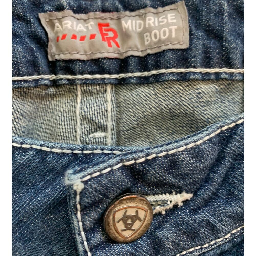 Ariat FR Mid Rise Bootcut Entwined Jeans, size 32 - Picture 6 of 12